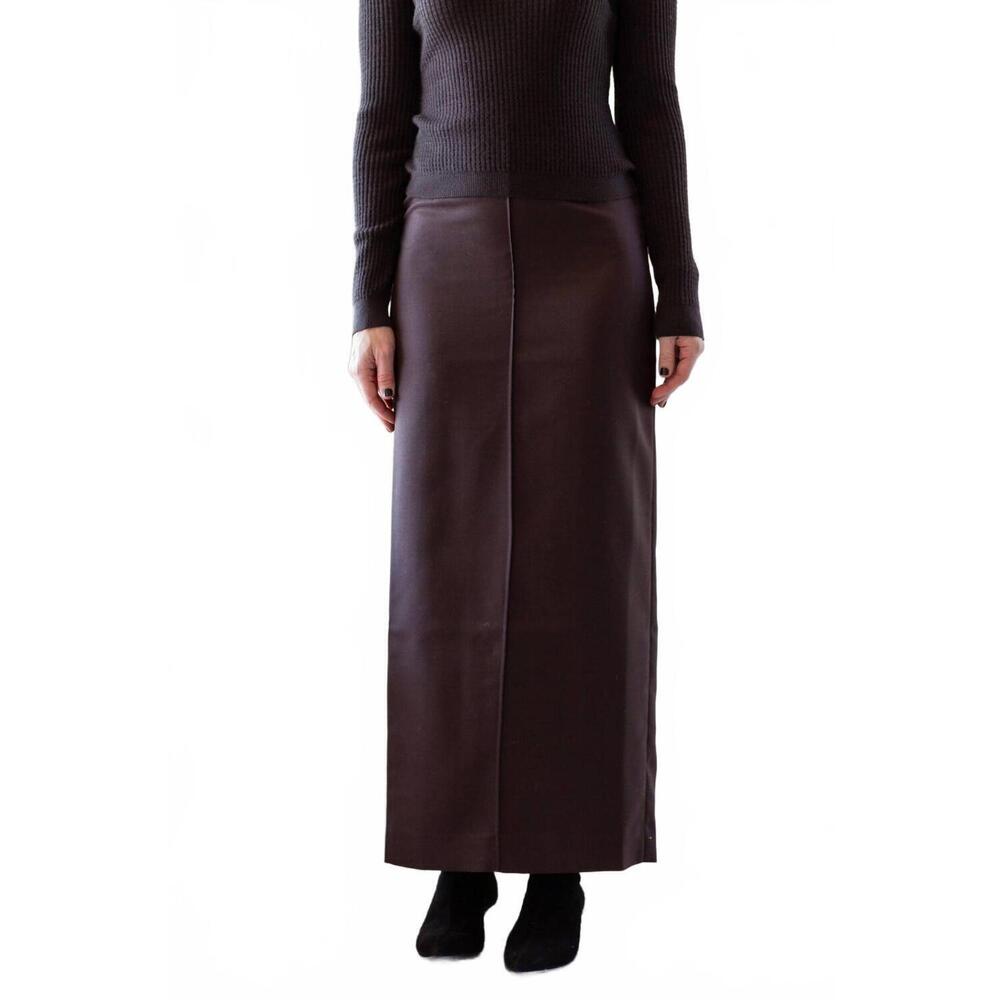 NEW HOUSE OF DAGMAR pencil maxi skirt in chocolate brown